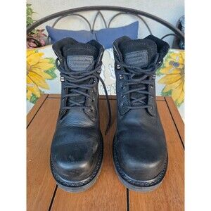 Hawx Black Leather Composite Toe Work Boots ASTM F2413-18 Size 8.5 B LikeNew